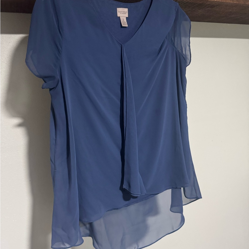 Elegant Blue Chiffon Top